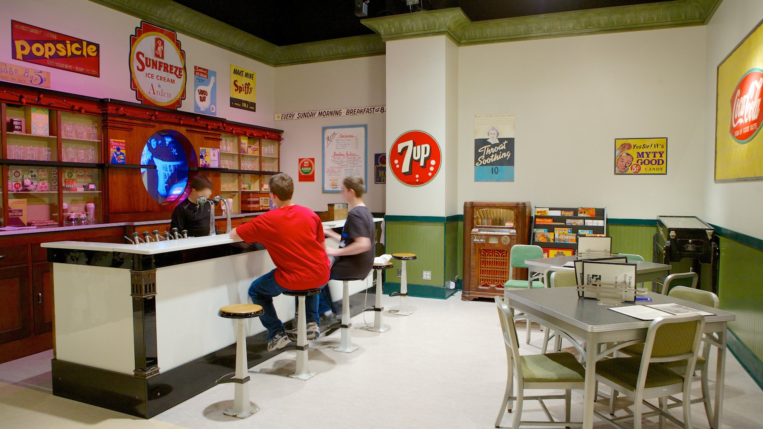 Minnesota History Center showing signage and interior views