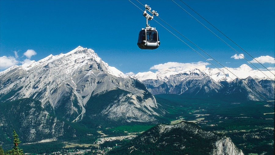 Banff Gondola que incluye vistas panorámicas, una góndola y nieve