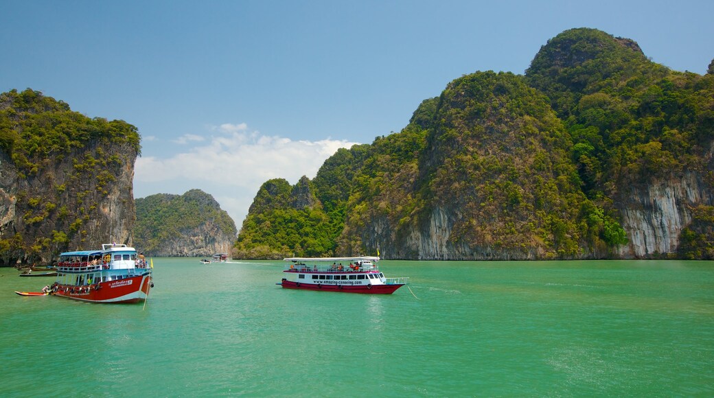 Ao Phang Nga National Park which includes general coastal views, boating and landscape views