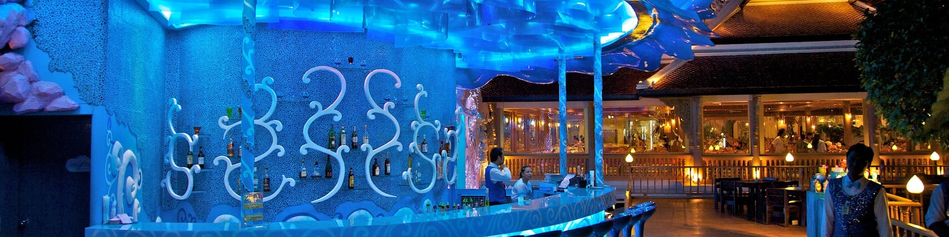 Phuket Fantasea which includes night scenes, rides and nightlife