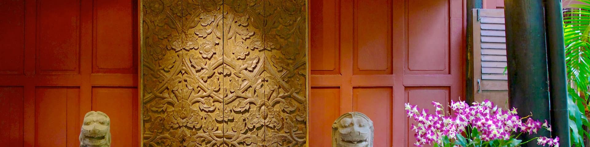 Jim Thompson House featuring flowers, a house and interior views