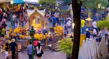 Erawan Shrine which includes religious aspects, a square or plaza and a city
