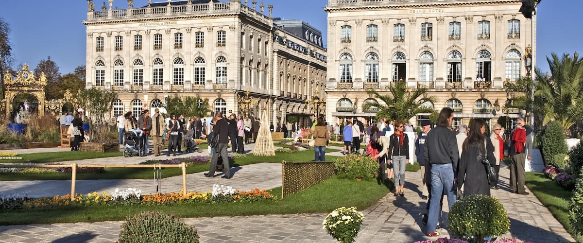 Nancy which includes heritage architecture, flowers and a city