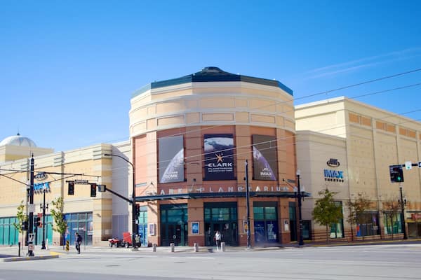 Clark Planetarium showing a city and signage