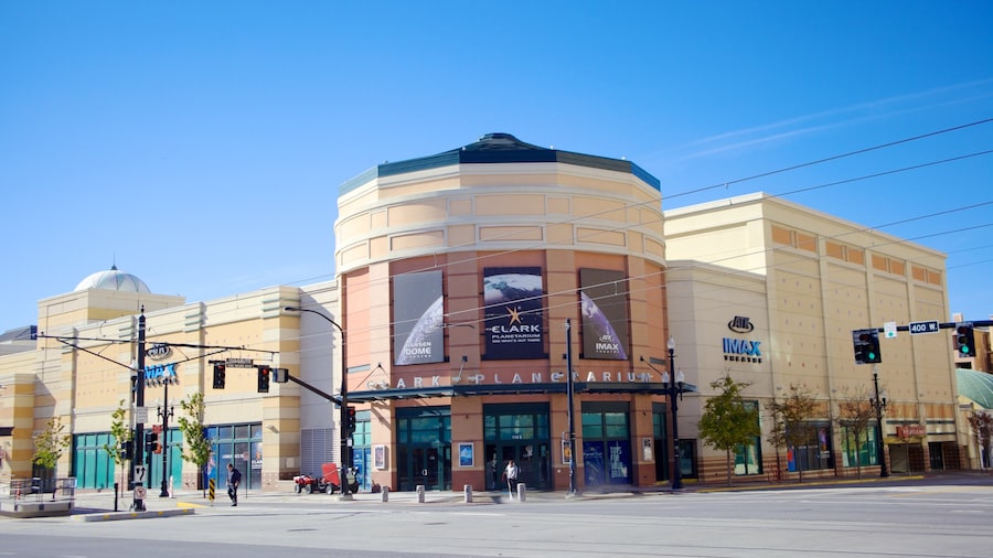 Clark Planetarium which includes signage and a city