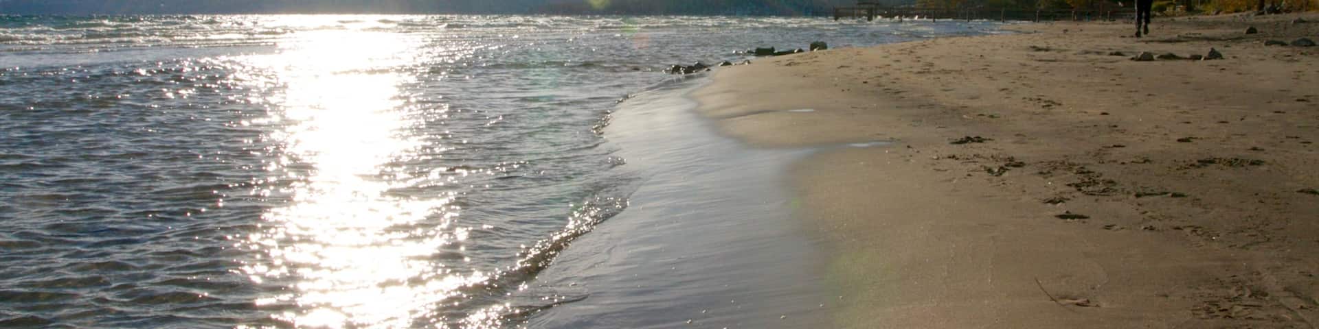 Kings Beach State Recreation Area featuring a beach and landscape views