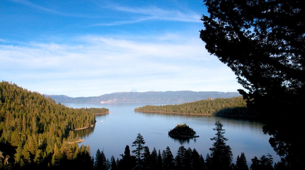 Emerald Bay State Park which includes landscape views, forests and general coastal views