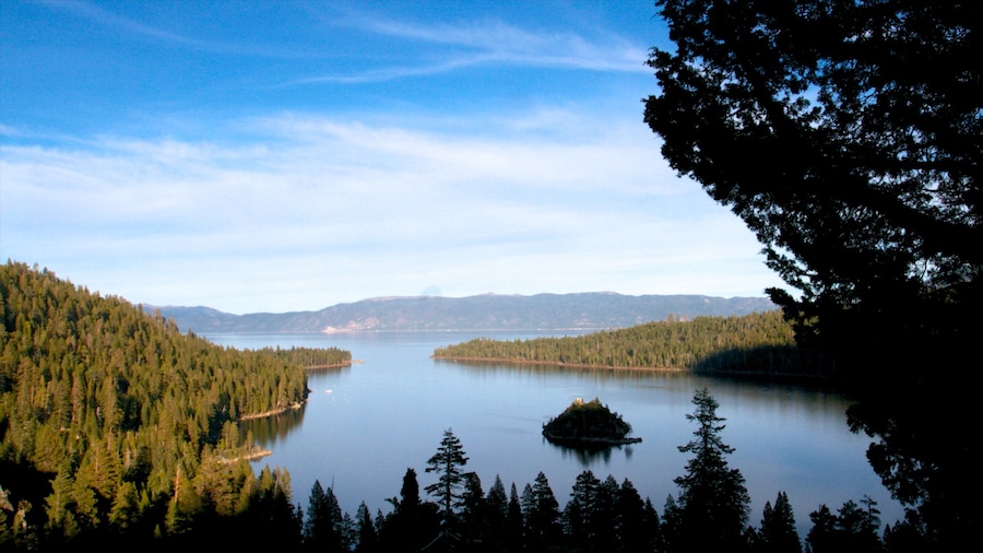 Emerald Bay State Park featuring landscape views, general coastal views and forest scenes