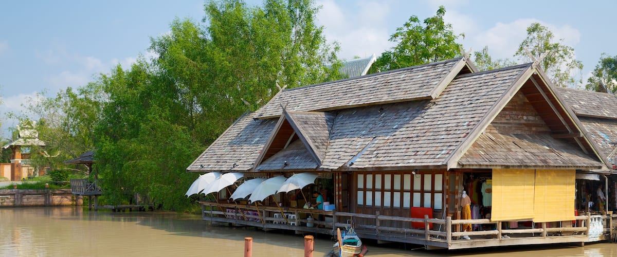 Chonburi which includes a river or creek and markets