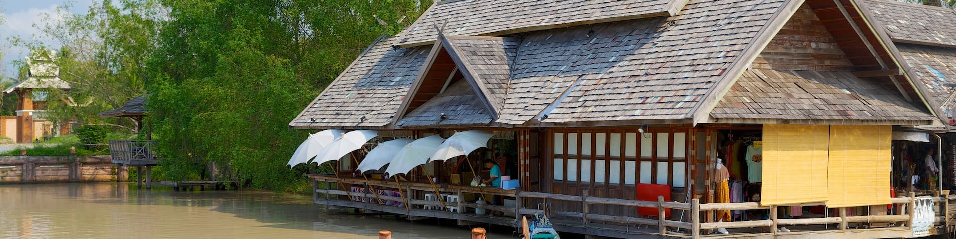 Chonburi which includes a river or creek and markets