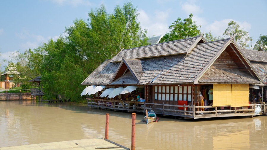 Chonburi which includes a river or creek and markets