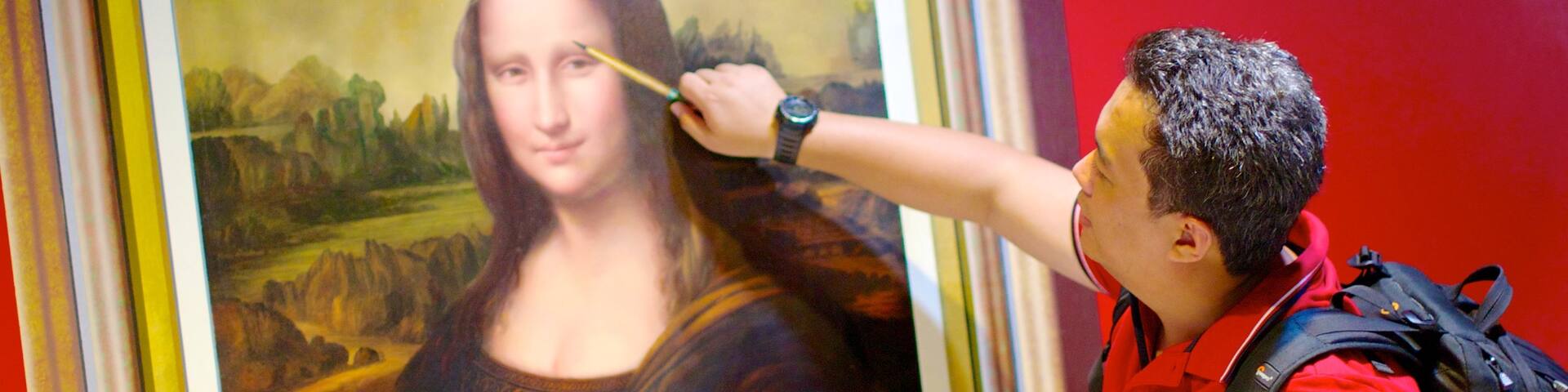 Art in Paradise featuring interior views and art as well as an individual male