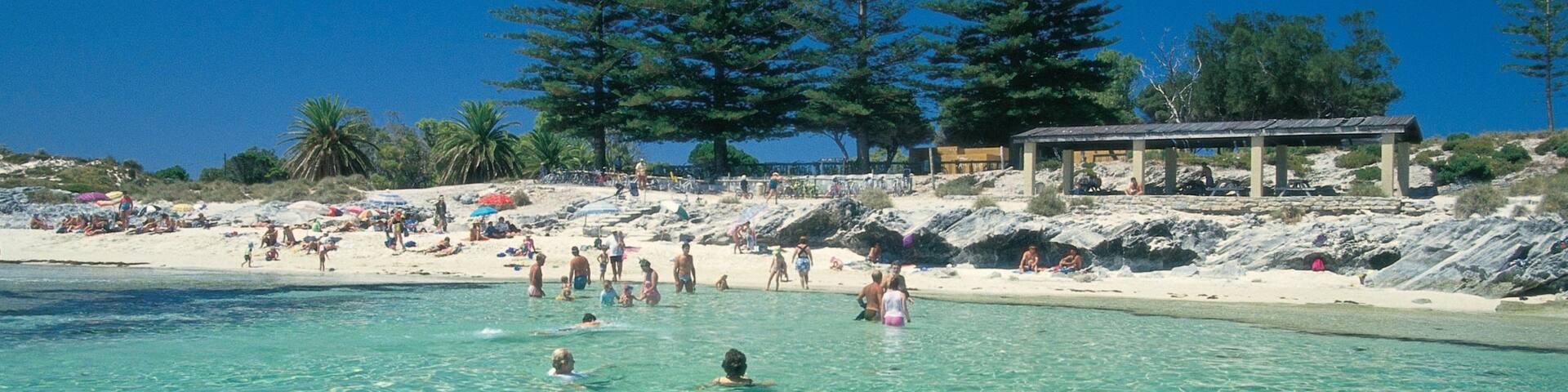 The Basin showing a beach, tropical scenes and a luxury hotel or resort