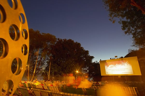 Darwin Deckchair Cinema featuring night scenes and outdoor art