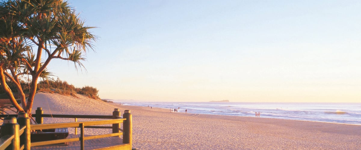 Maroochydore showing landscape views, a sandy beach and tropical scenes