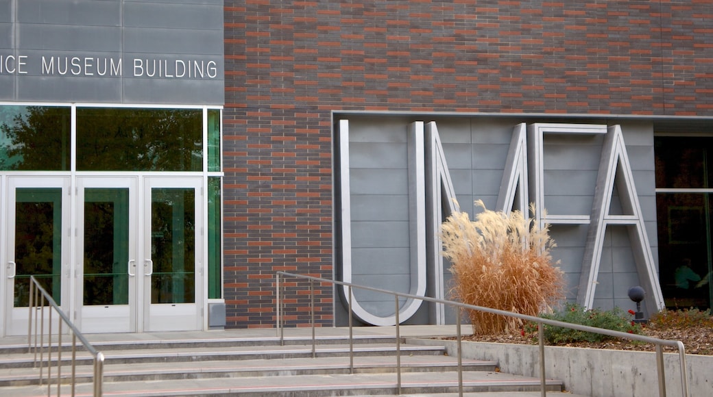 Utah Museum of Fine Art showing signage and art