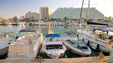 Marina de Eilat mostrando uma baía ou porto