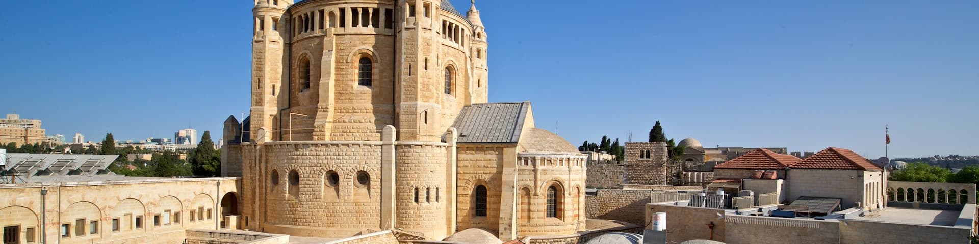 Dormition Abbey which includes a city and heritage architecture