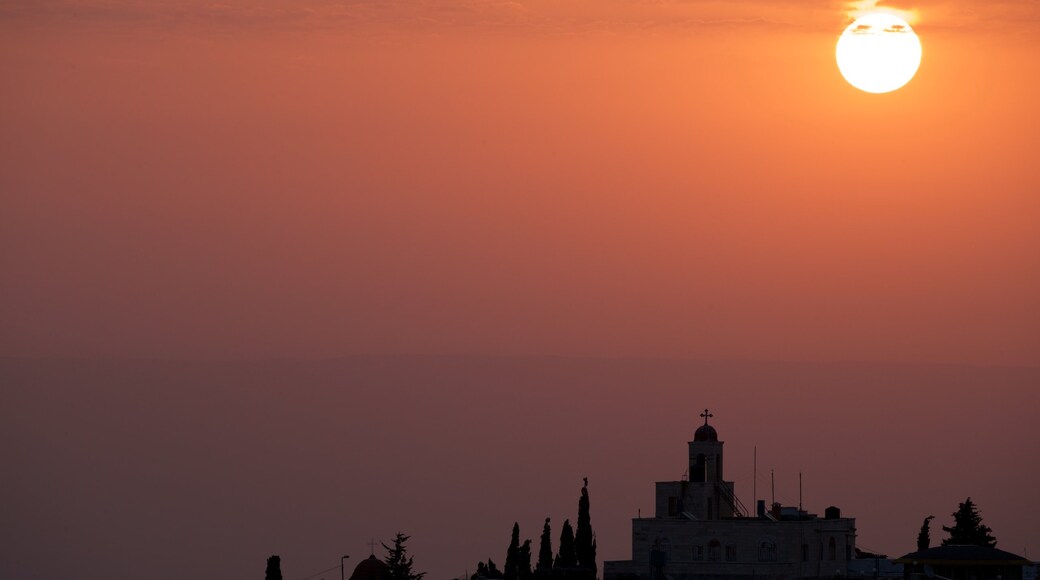 Jerusalem featuring skyline, landscape views and a sunset