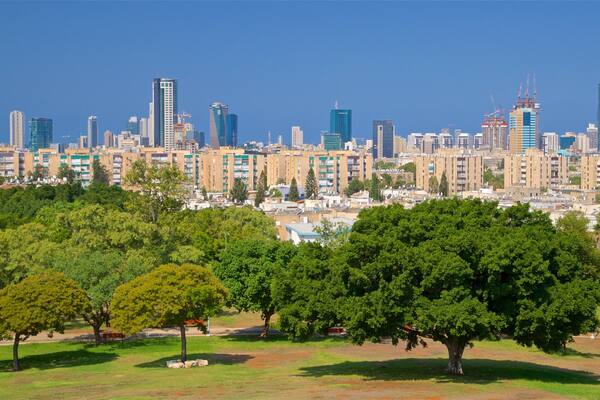 Edith Wolfson Park das einen Wolkenkratzer, Stadt und Landschaften