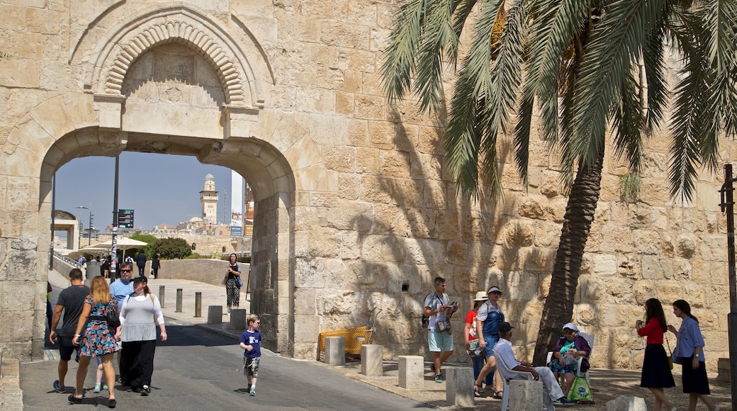 Puerta del Estiércol que incluye elementos del patrimonio y también un pequeño grupo de personas