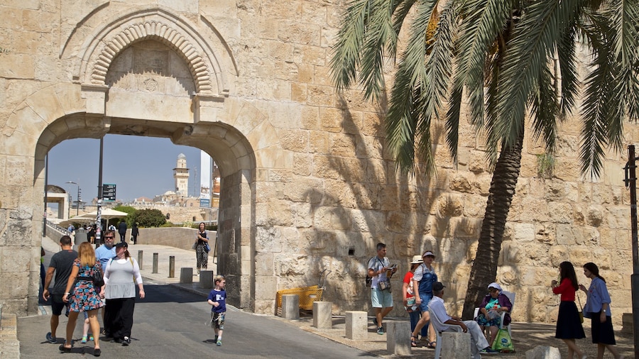 Dung Gate showing heritage elements as well as a small group of people