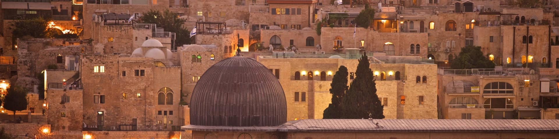 Al-Aqsa Mosque showing heritage architecture, landscape views and night scenes