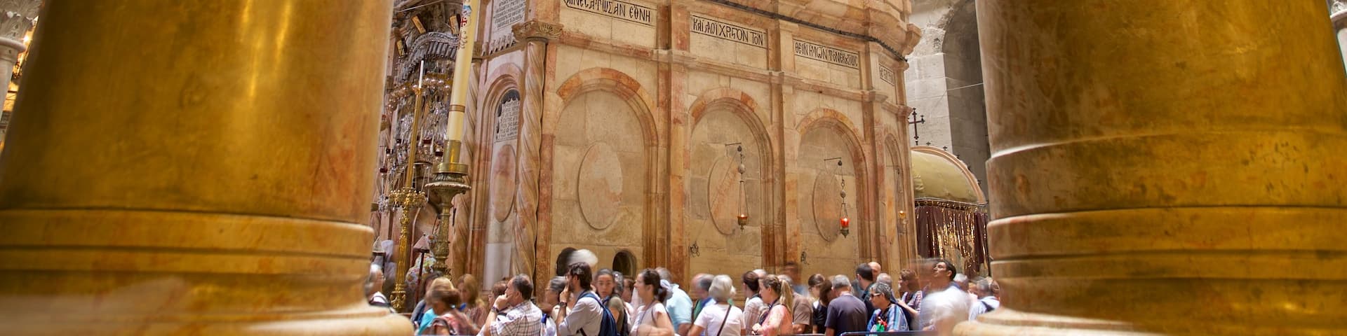 Church of the Holy Sepulchre which includes interior views, a church or cathedral and heritage elements