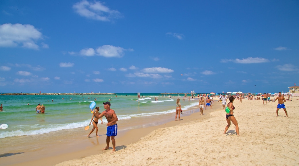Tel Aviv showing swimming, a beach and general coastal views