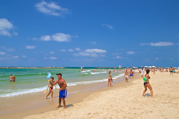 Tel Aviv et environs montrant vues littorales, plage et baignade