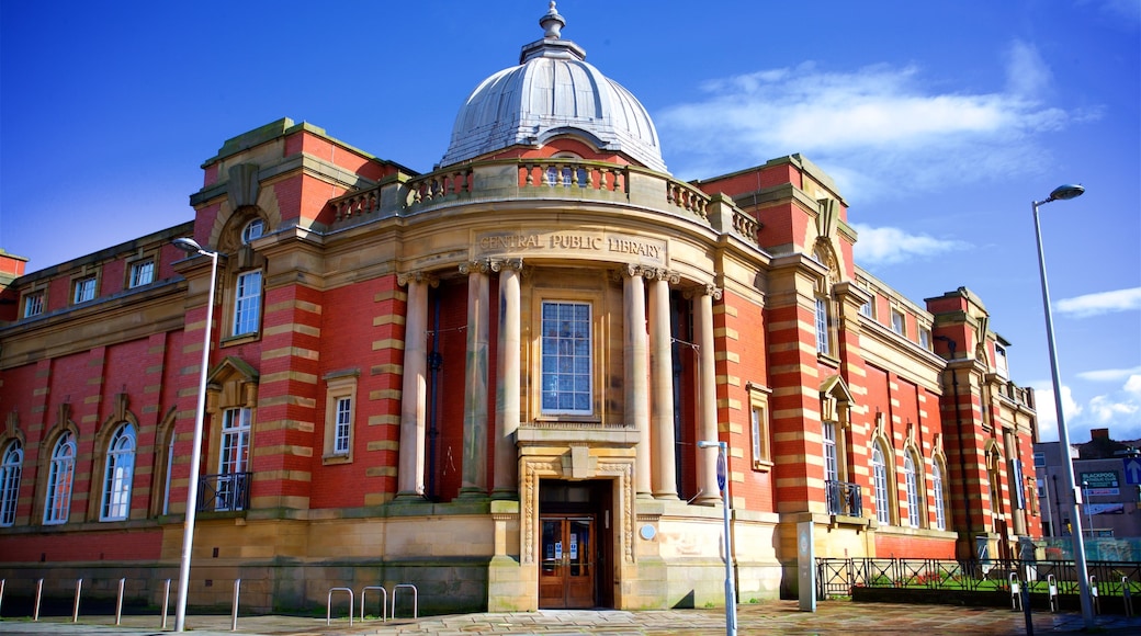 Blackpool Central Library which includes heritage architecture