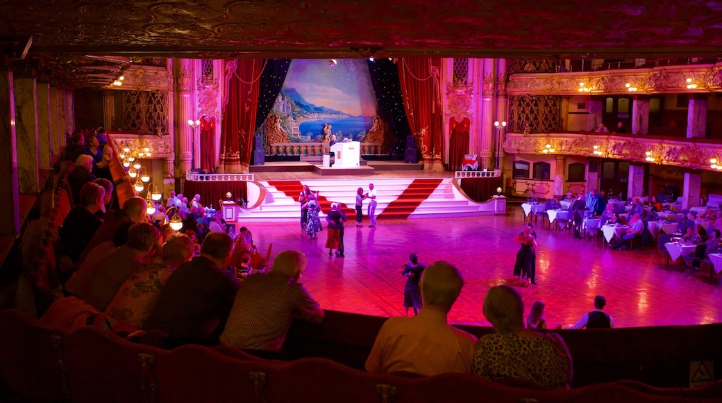 Blackpool Tower Ballroom which includes theater scenes, performance art and interior views