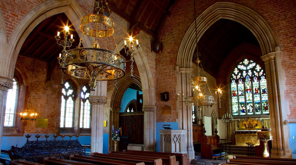 Arley Hall And Gardens showing heritage elements, interior views and a church or cathedral