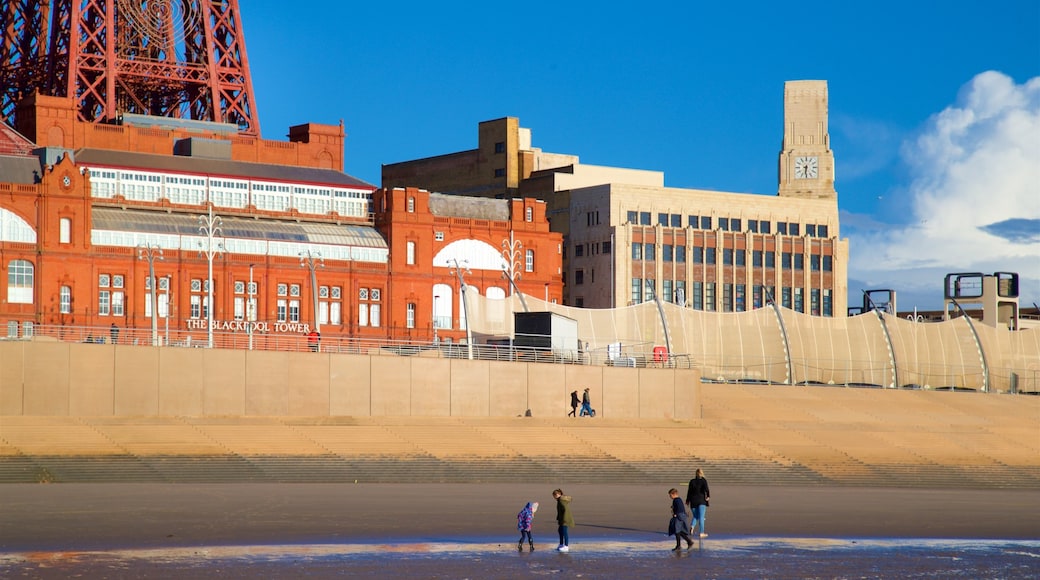 Blackpool Beach en ook een gezin