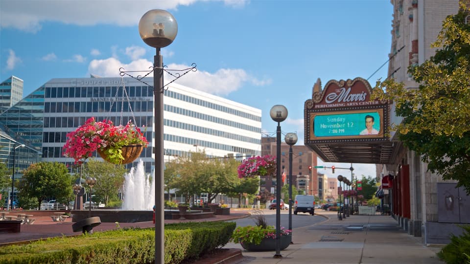 South Bend which includes flowers and signage