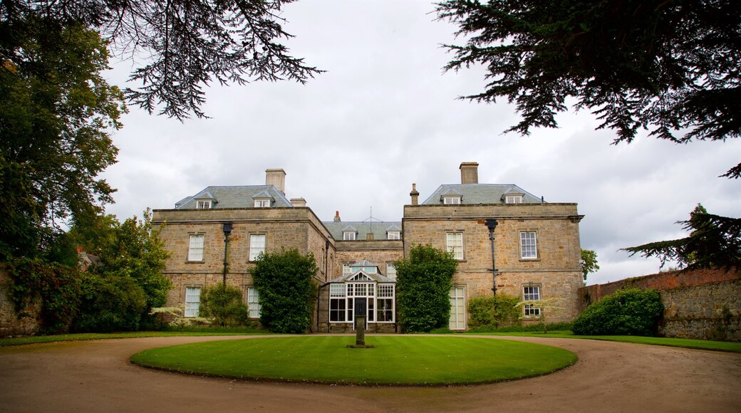 Melbourne Hall showing a house and a garden