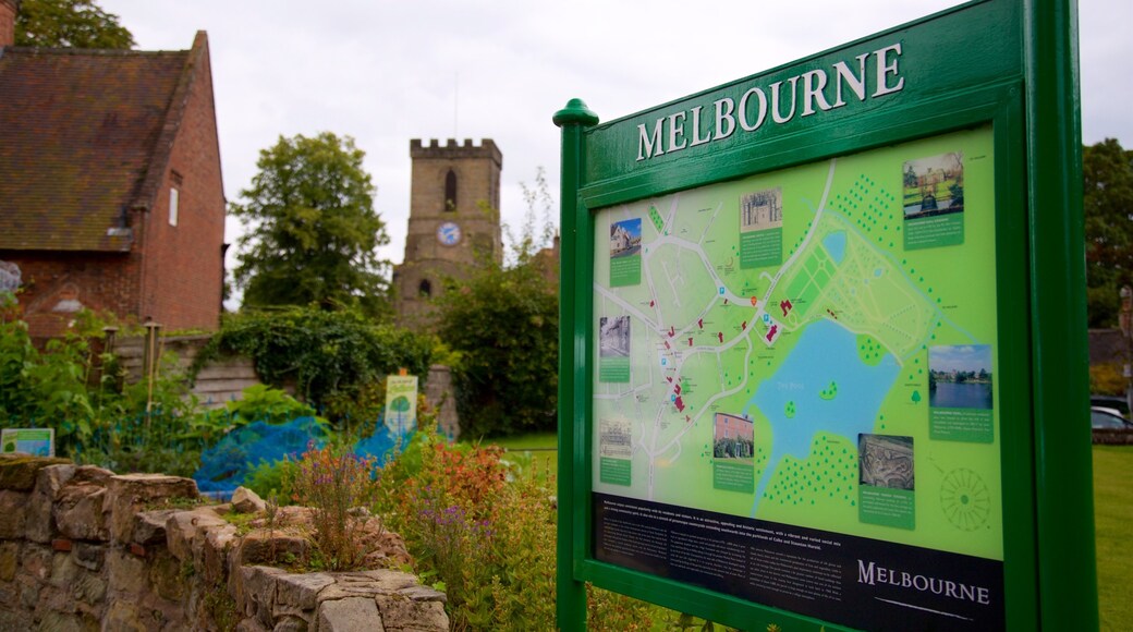 Melbourne showing signage and a small town or village