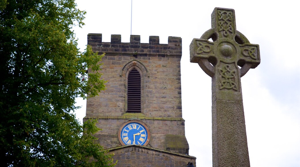 Melbourne Parish Church showing religious elements and heritage elements