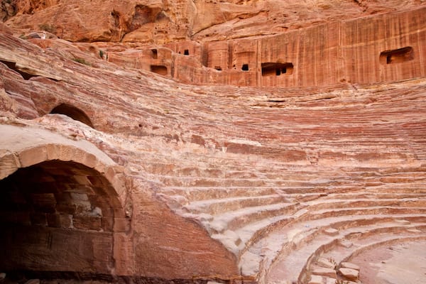 Nabatean Theater featuring a ruin, a gorge or canyon and heritage elements