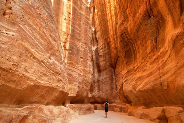 Wadi Musa featuring a gorge or canyon as well as an individual male