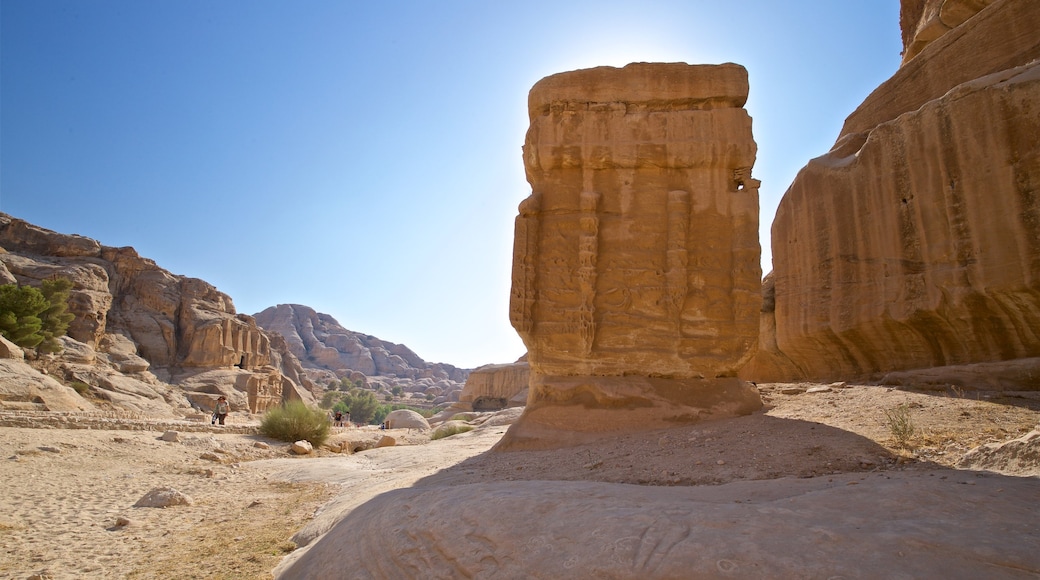 Wadi Musa qui includes gorge ou canyon, patrimoine historique et vues du désert