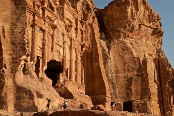 Wadi Musa which includes building ruins, a gorge or canyon and heritage architecture