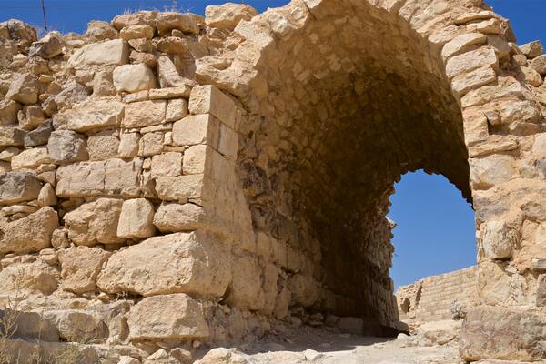 Shobak Castle showing heritage elements and building ruins