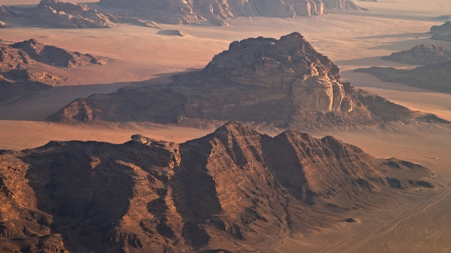 Wadi Rum featuring a gorge or canyon, desert views and landscape views