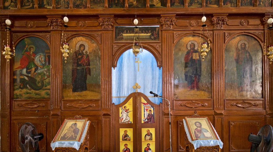 Basilica of Saint George showing a church or cathedral, religious elements and art