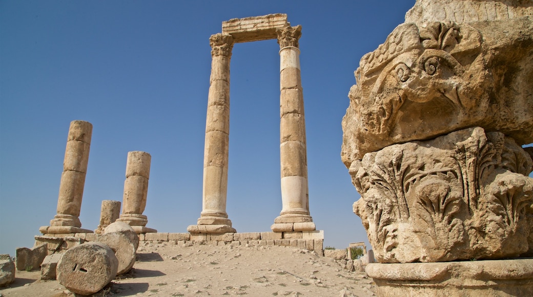 Temple of Hercules showing heritage elements and a ruin