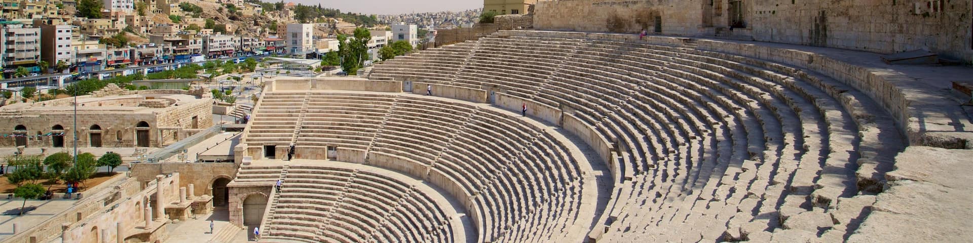 Amman Roman Theater showing theater scenes and heritage architecture