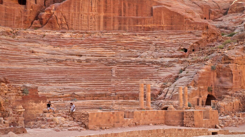 Nabatean Theater featuring building ruins, a gorge or canyon and heritage elements