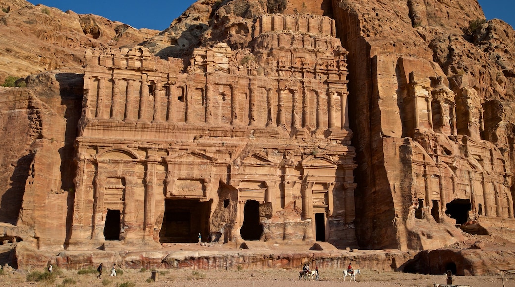 Wadi Musa which includes a gorge or canyon and heritage architecture