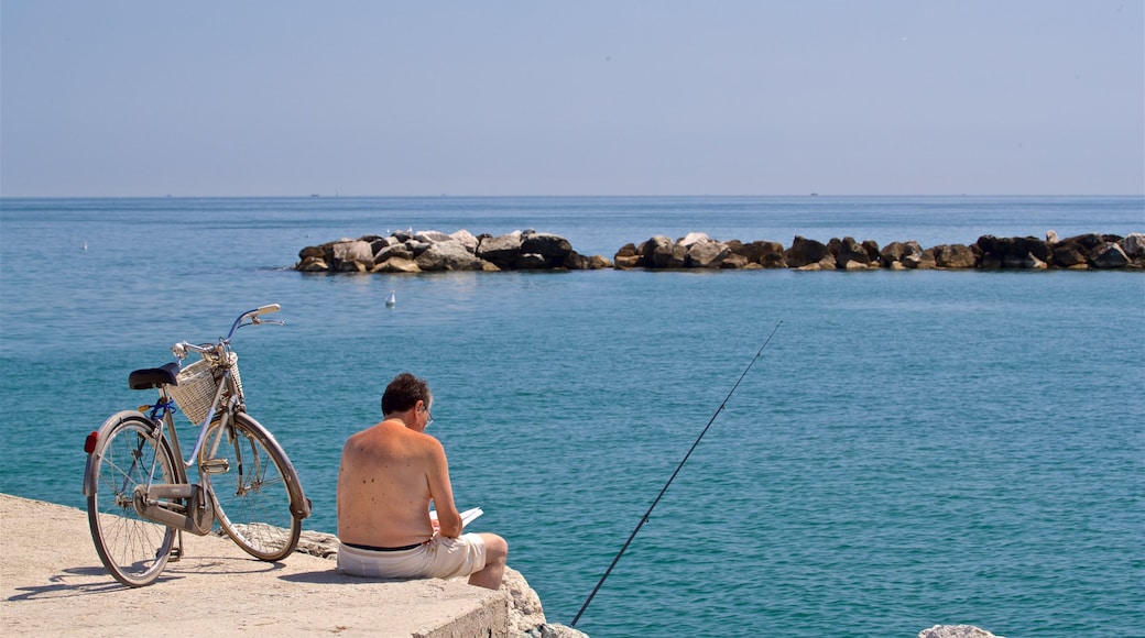 Bellaria-Igea Marina which includes general coastal views and fishing as well as an individual male